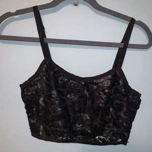 Forever 21 sequined crop tank top